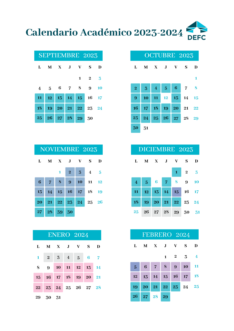 Calendario académico del curso 20232024 Delegación de Estudiantes de